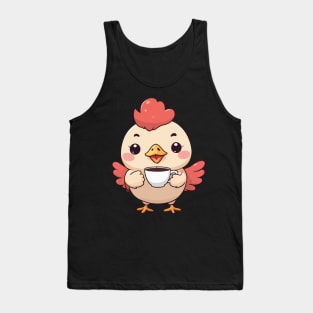 Kawaii Coffee Chick - Adorable Caffeine Companion Tank Top